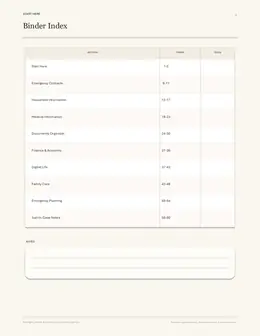 Page 4 — Binder Index