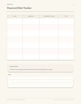Page 38 — Password Hint Tracker