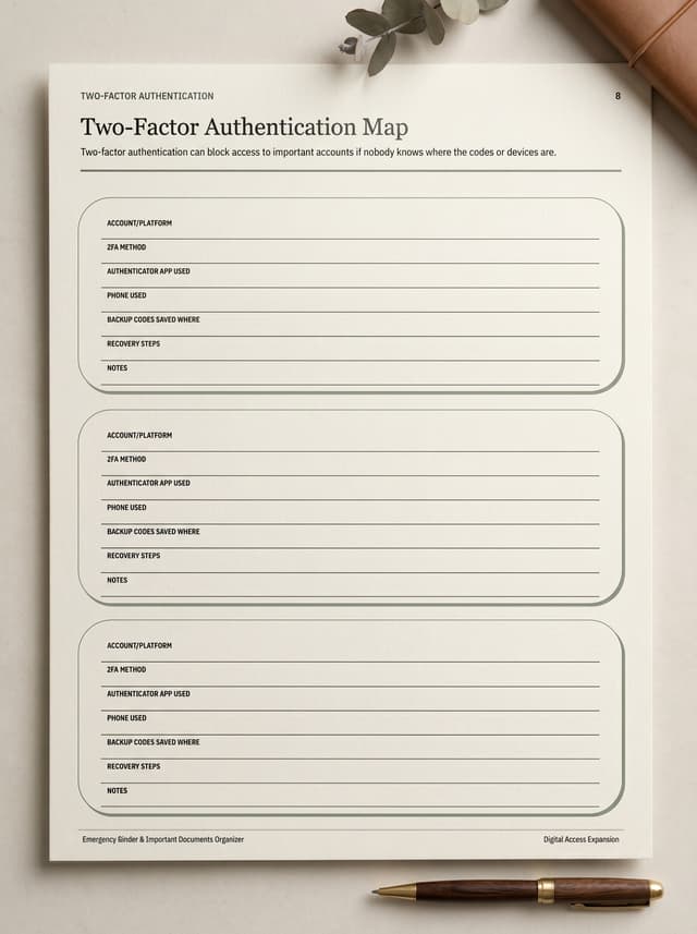 Two-Factor Authentication Map printable page